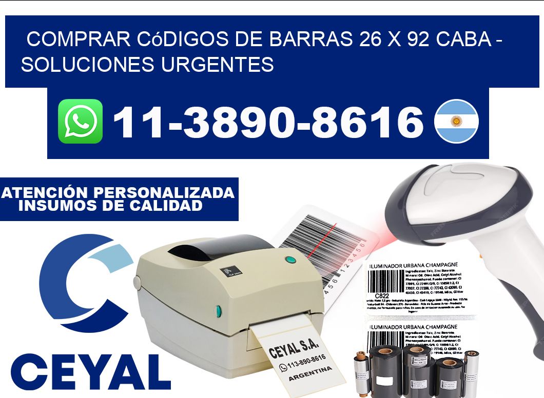 Comprar códigos de barras 26 x 92 CABA - soluciones urgentes