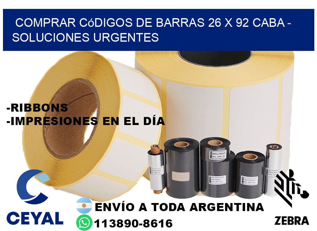 Comprar códigos de barras 26 x 92 CABA - soluciones urgentes