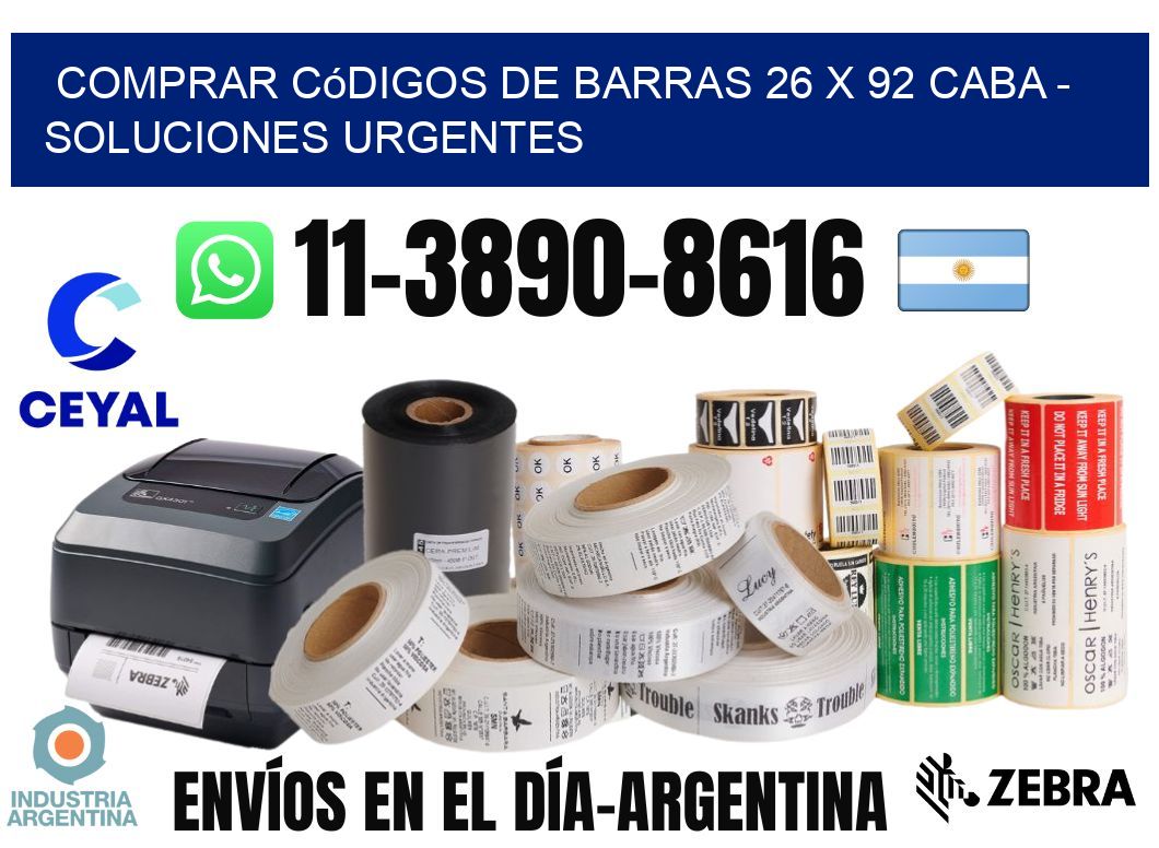 Comprar códigos de barras 26 x 92 CABA - soluciones urgentes