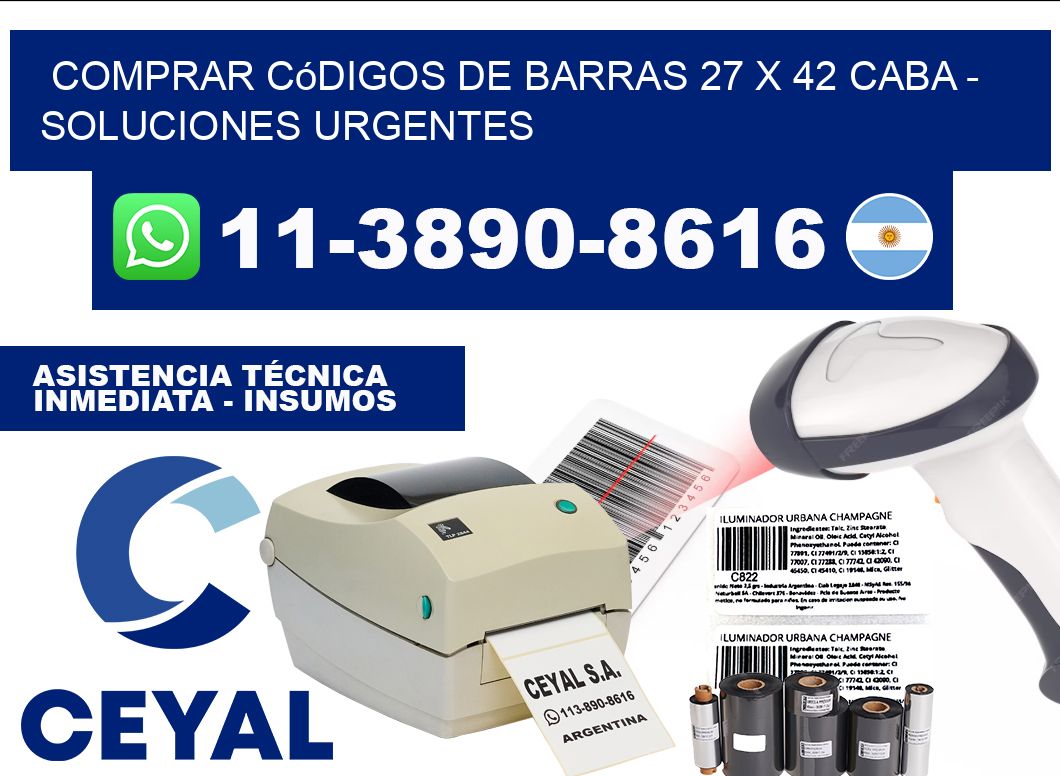 Comprar códigos de barras 27 x 42 CABA - soluciones urgentes