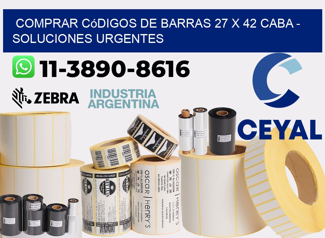 Comprar códigos de barras 27 x 42 CABA - soluciones urgentes