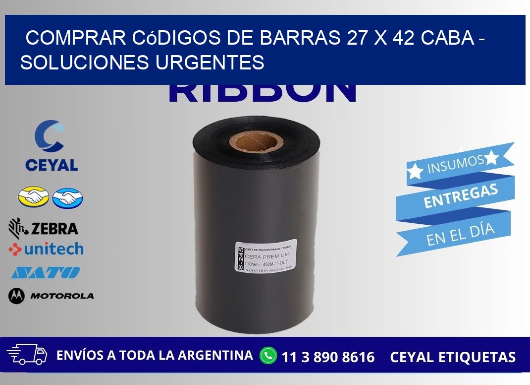 Comprar códigos de barras 27 x 42 CABA - soluciones urgentes