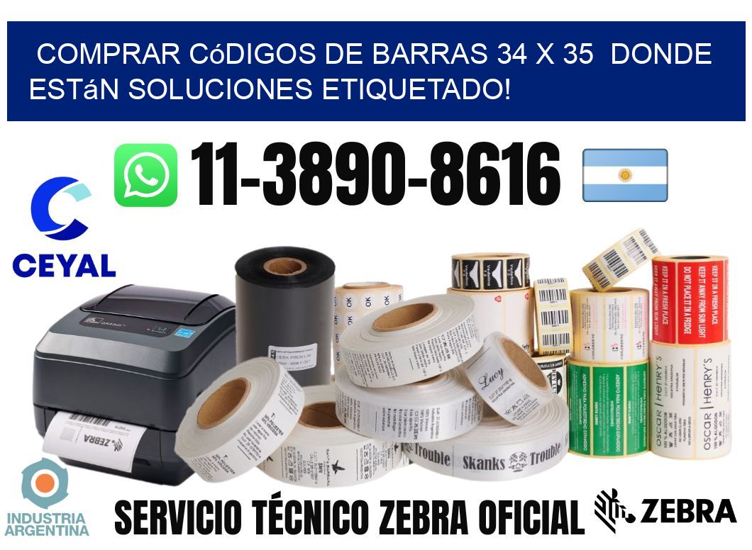 Comprar códigos de barras 34 x 35 donde están soluciones etiquetado!