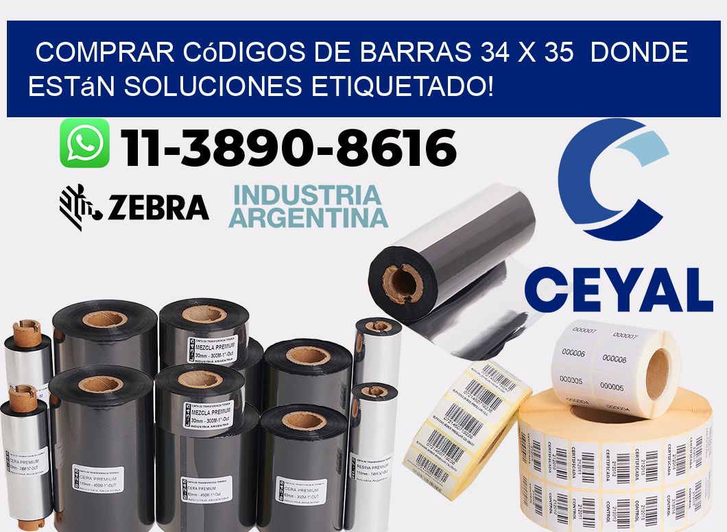 Comprar códigos de barras 34 x 35 donde están soluciones etiquetado!