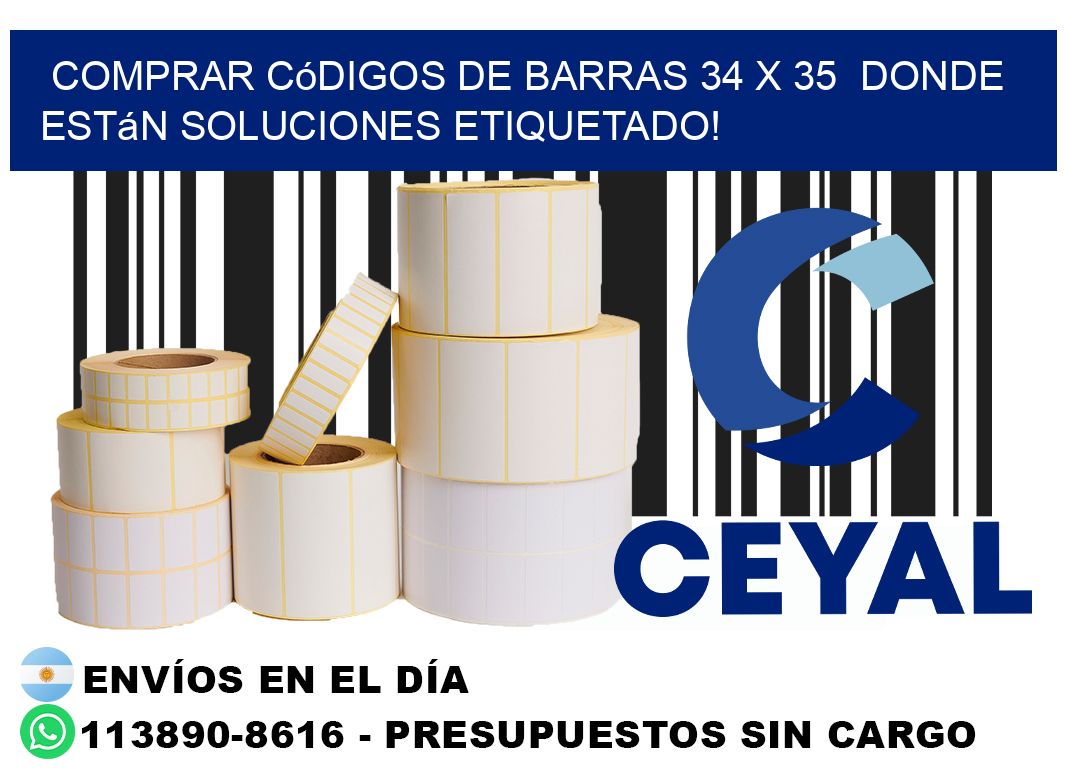 Comprar códigos de barras 34 x 35 donde están soluciones etiquetado!