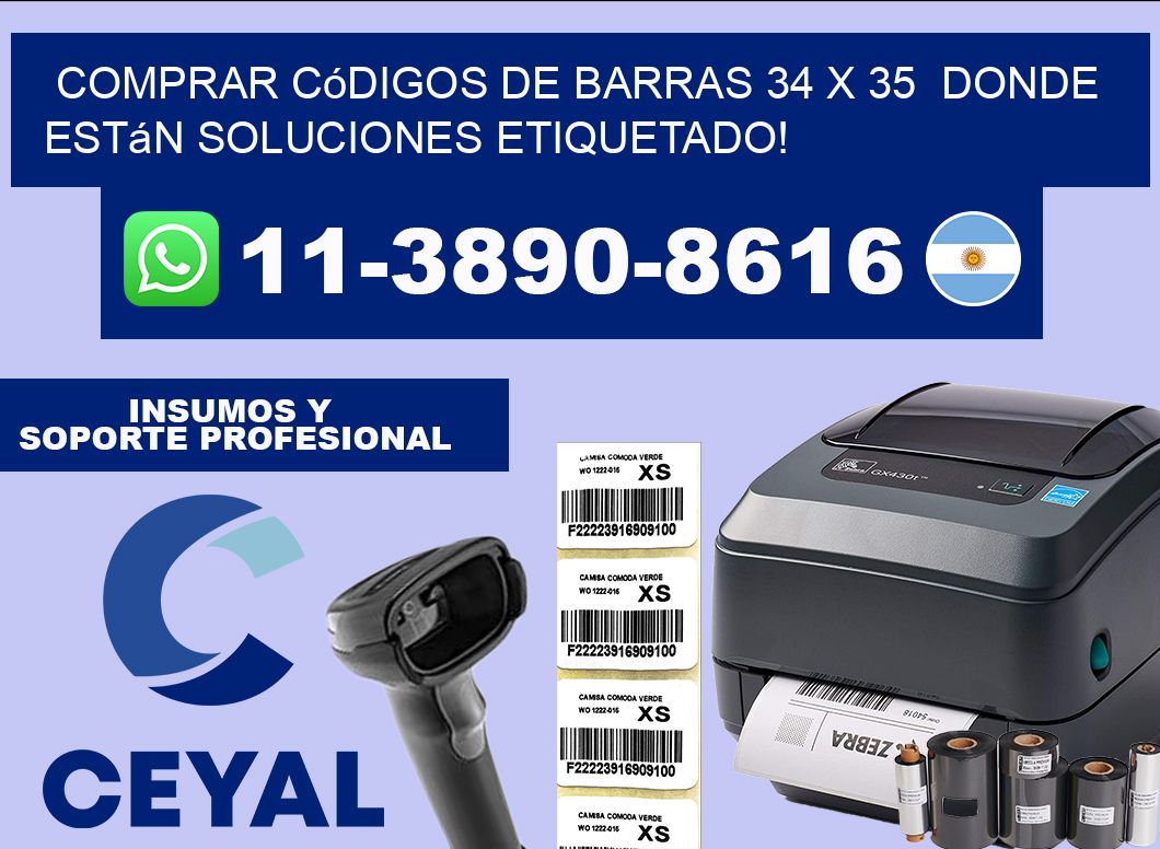 Comprar códigos de barras 34 x 35  donde están soluciones etiquetado!