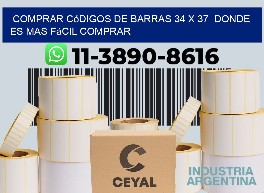 Comprar códigos de barras 34 x 37  Donde es mas fácil comprar