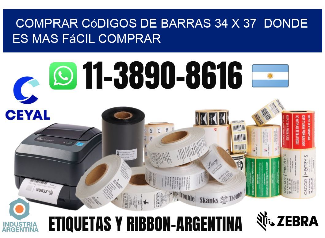 Comprar códigos de barras 34 x 37  Donde es mas fácil comprar