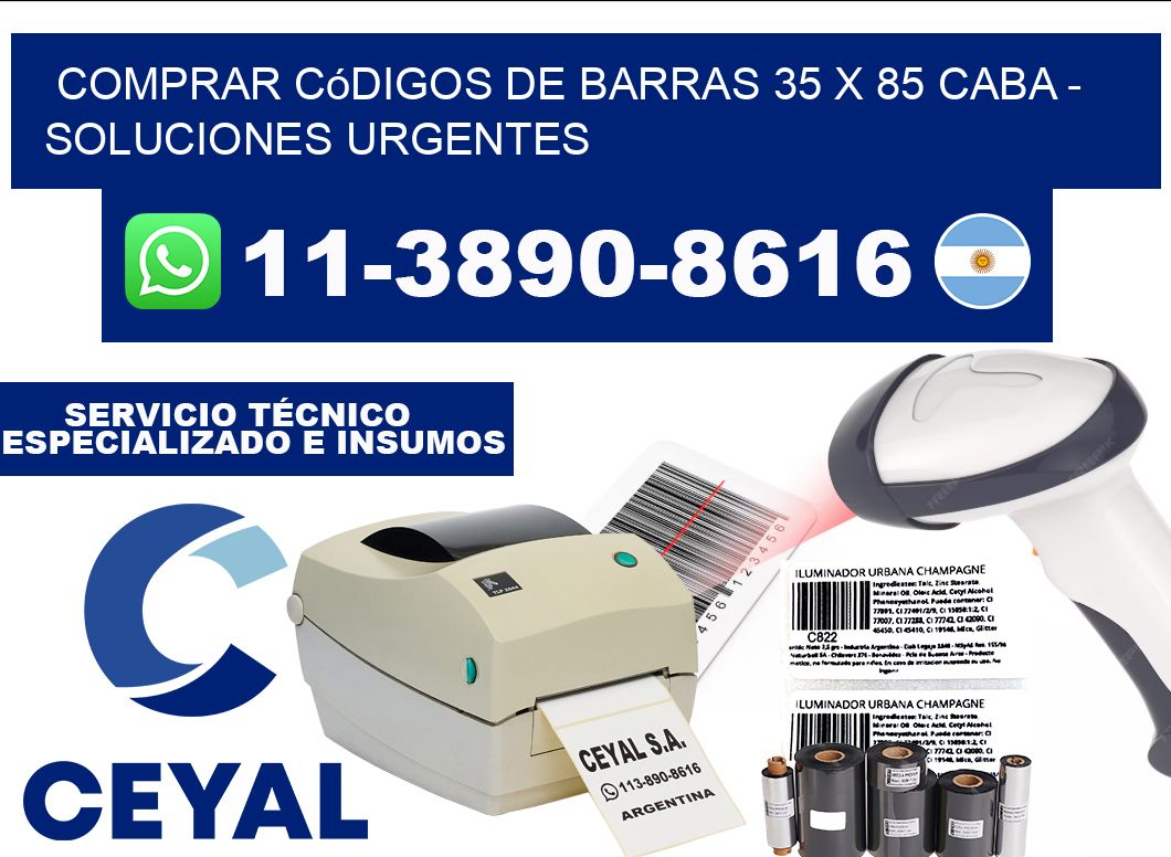 Comprar códigos de barras 35 x 85 CABA - soluciones urgentes