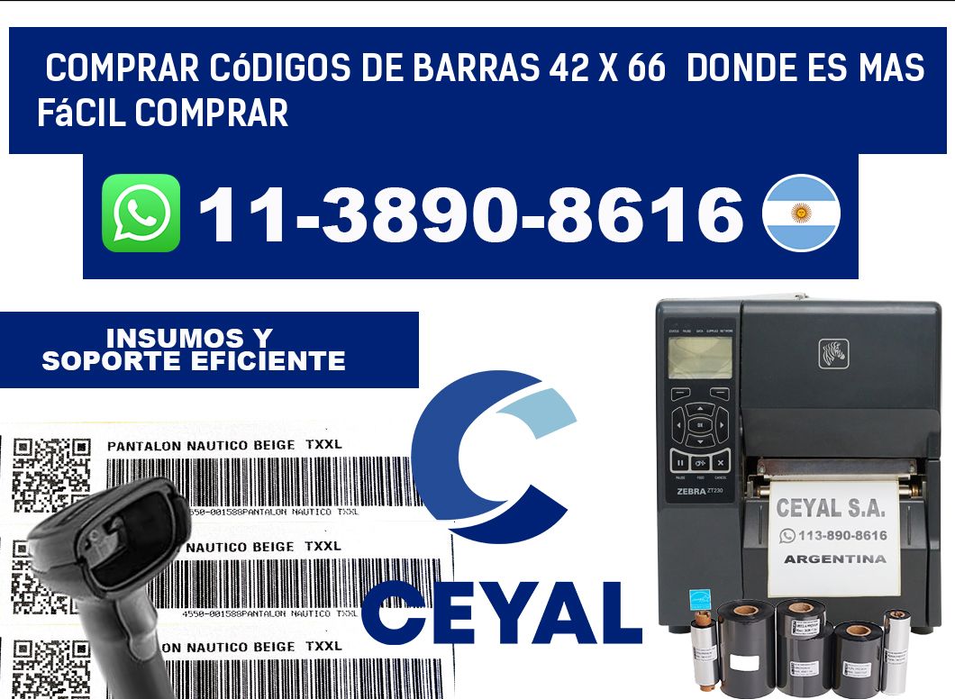 Comprar códigos de barras 42 x 66  Donde es mas fácil comprar