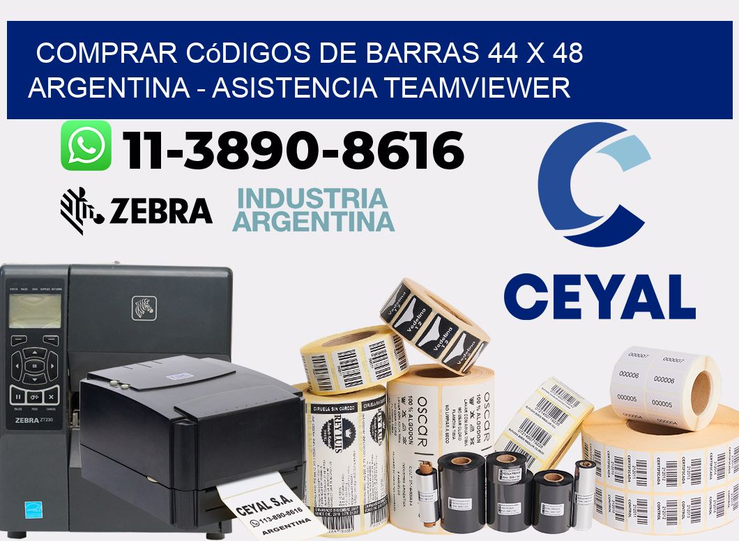 Comprar códigos de barras 44 x 48 argentina - asistencia teamviewer