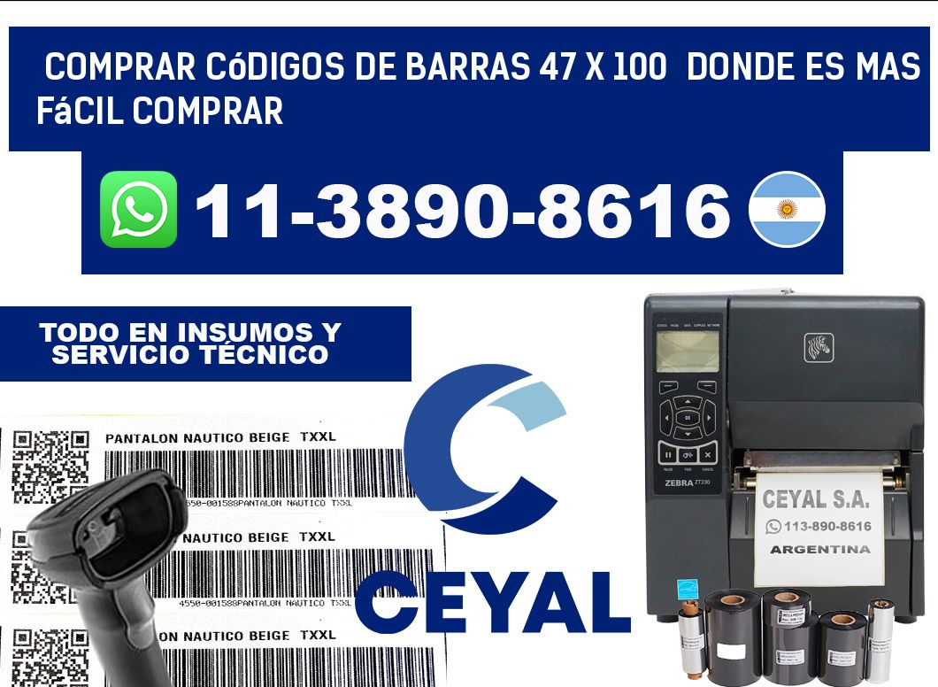 Comprar códigos de barras 47 x 100  Donde es mas fácil comprar
