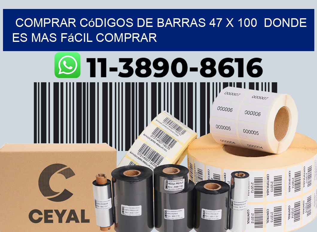 Comprar códigos de barras 47 x 100  Donde es mas fácil comprar