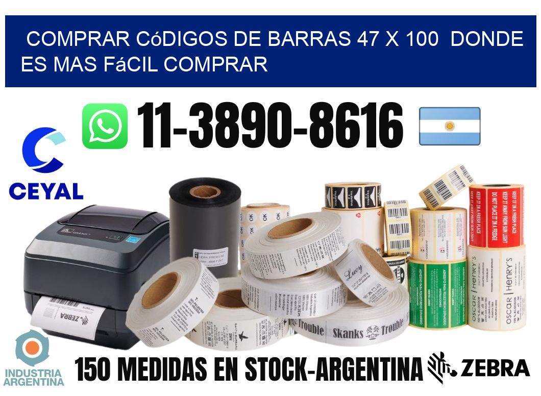 Comprar códigos de barras 47 x 100  Donde es mas fácil comprar
