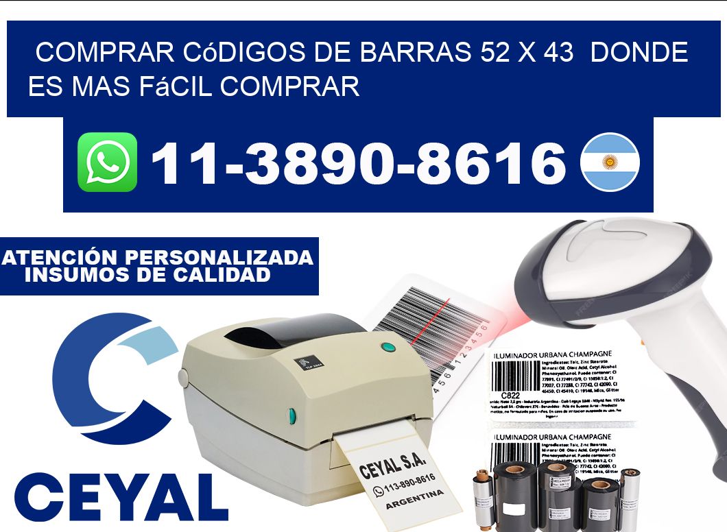 Comprar códigos de barras 52 x 43  Donde es mas fácil comprar