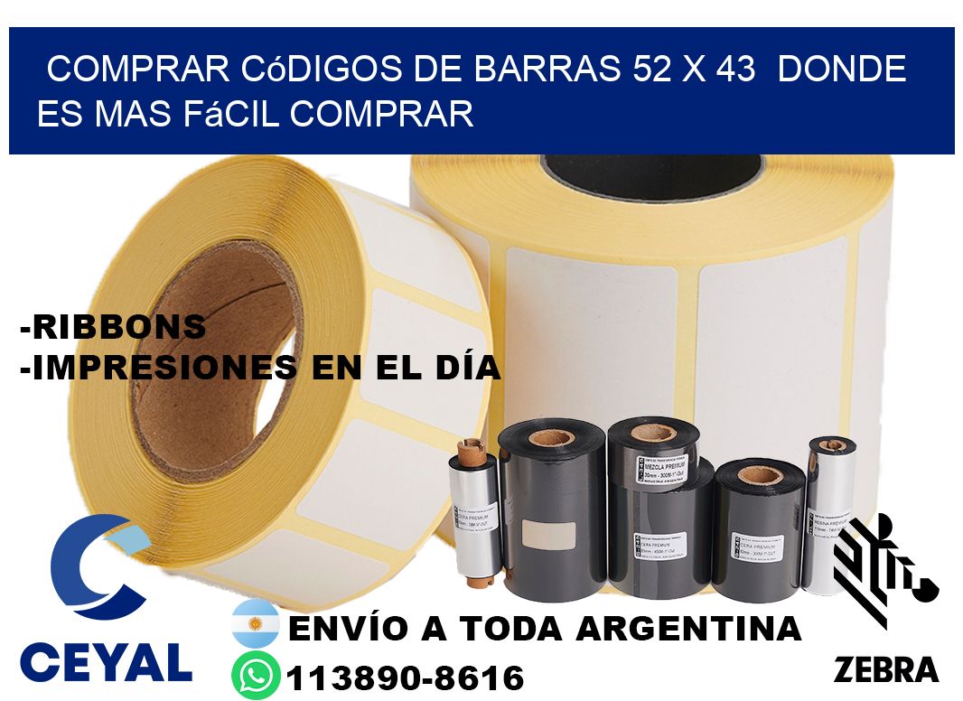 Comprar códigos de barras 52 x 43  Donde es mas fácil comprar