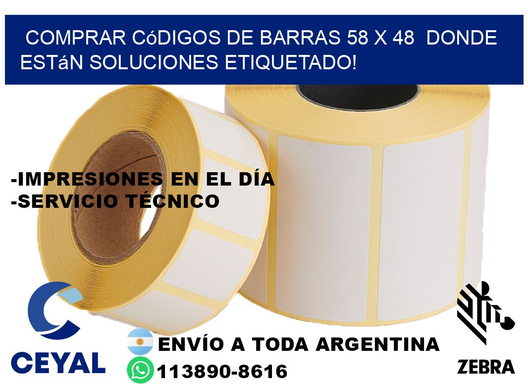 Comprar códigos de barras 58 x 48  donde están soluciones etiquetado!