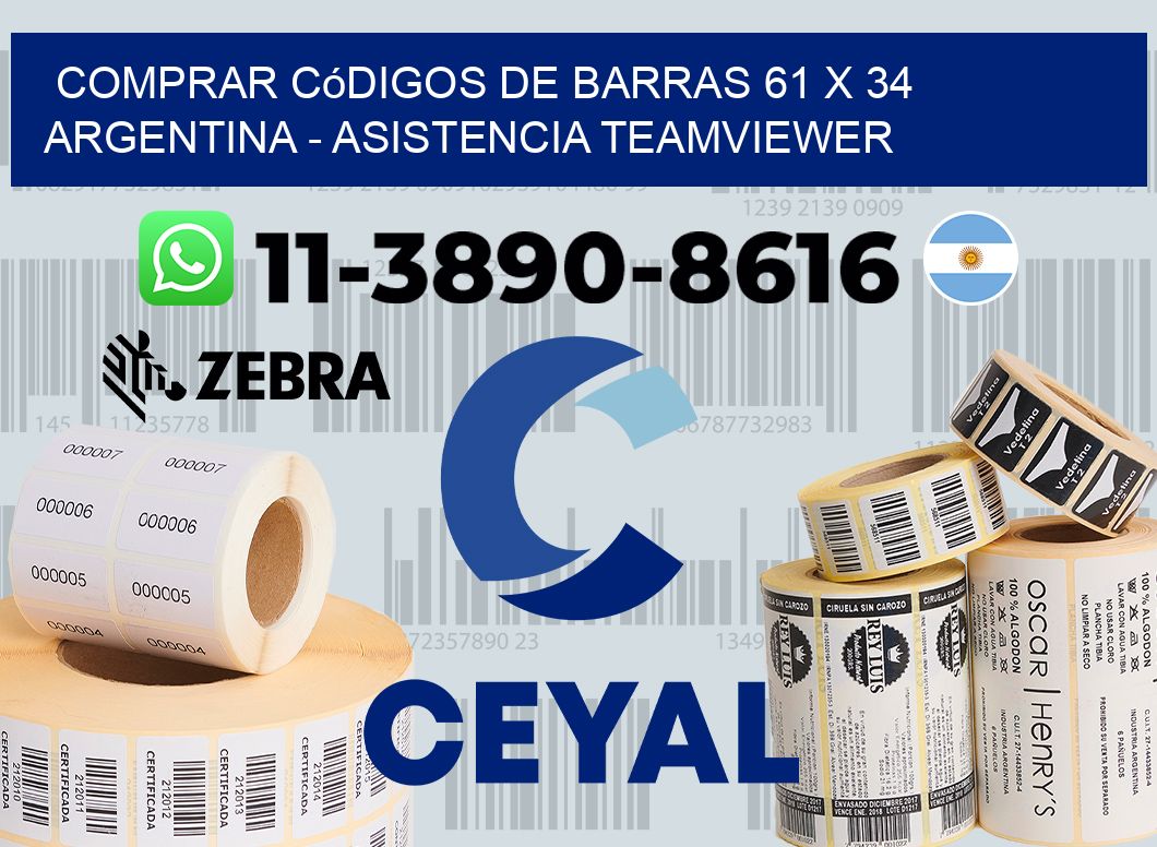 Comprar códigos de barras 61 x 34 argentina - asistencia teamviewer