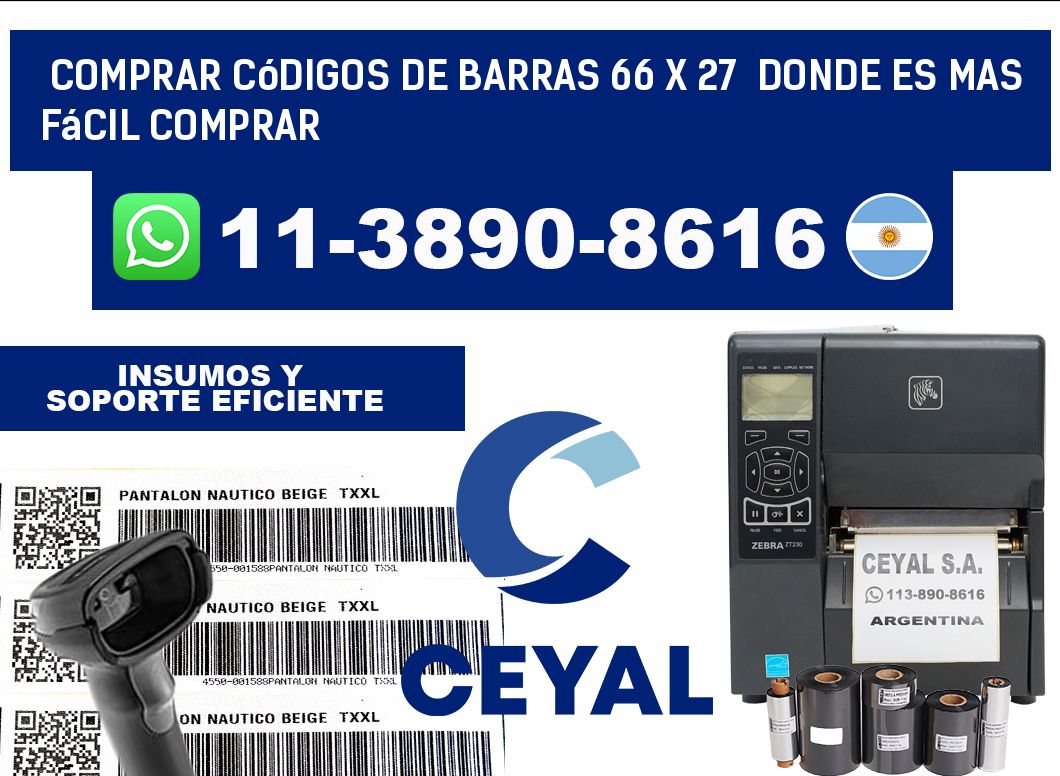 Comprar códigos de barras 66 x 27  Donde es mas fácil comprar