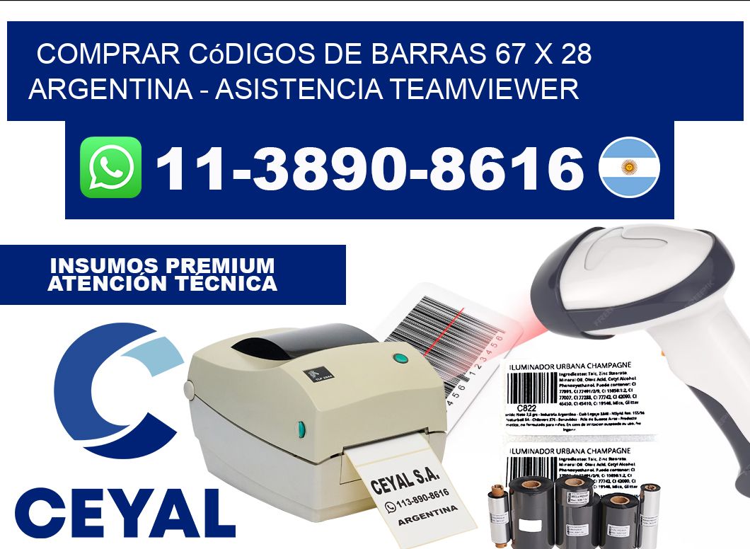 Comprar códigos de barras 67 x 28 argentina - asistencia teamviewer