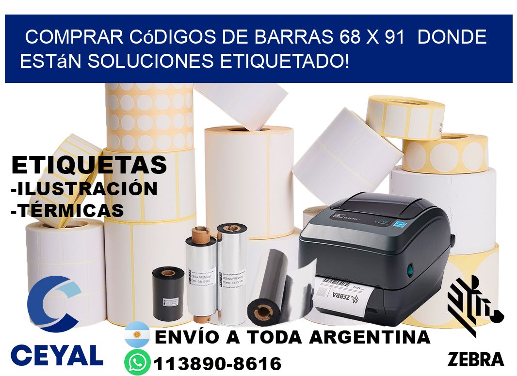 Comprar códigos de barras 68 x 91  donde están soluciones etiquetado!