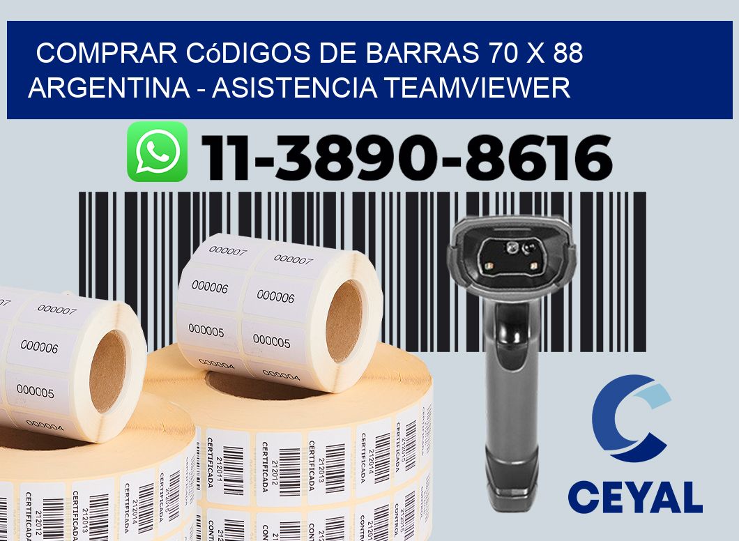 Comprar códigos de barras 70 x 88 argentina - asistencia teamviewer
