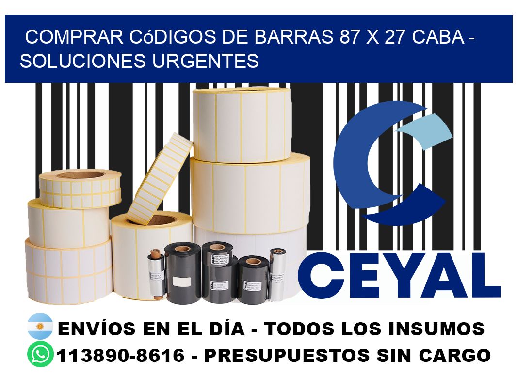Comprar códigos de barras 87 x 27 CABA - soluciones urgentes