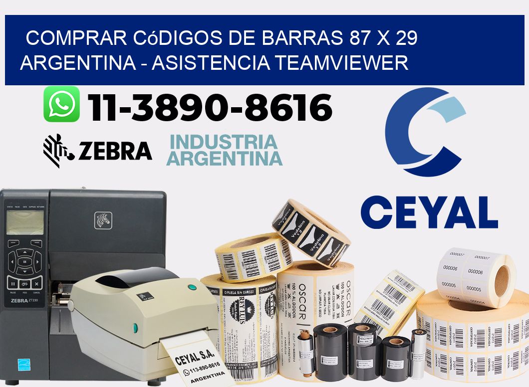 Comprar códigos de barras 87 x 29 argentina - asistencia teamviewer