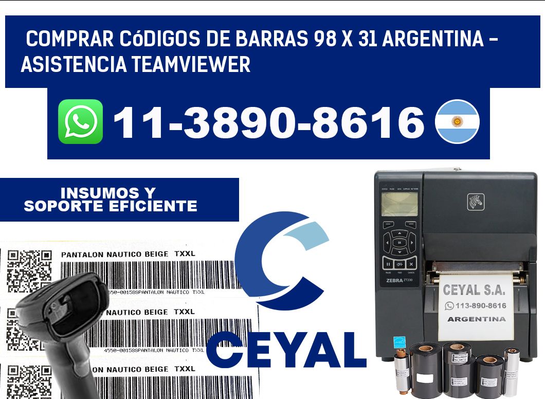 Comprar códigos de barras 98 x 31 argentina - asistencia teamviewer