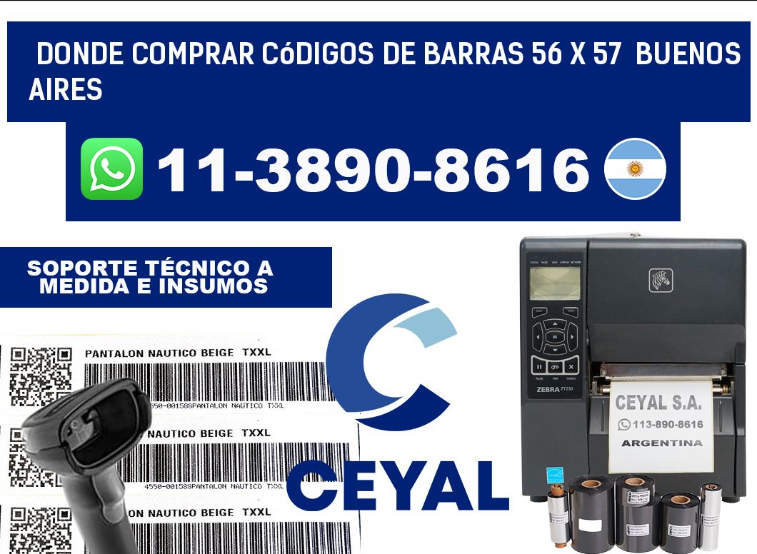 Donde Comprar códigos de barras 56 x 57  Buenos Aires