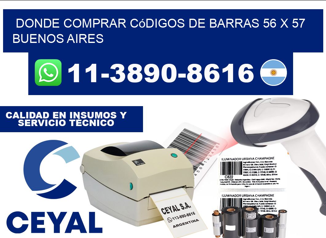 Donde Comprar códigos de barras 56 x 57  Buenos Aires