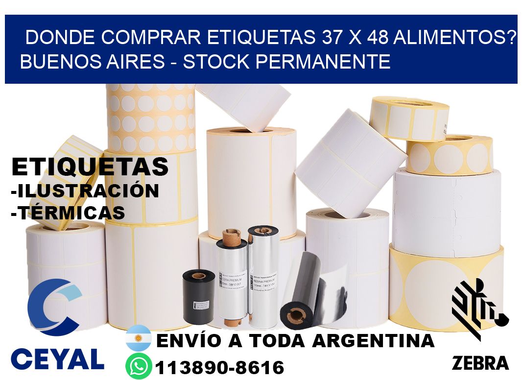 Donde Comprar etiquetas 37 x 48 ALIMENTOS? Buenos Aires - Stock permanente