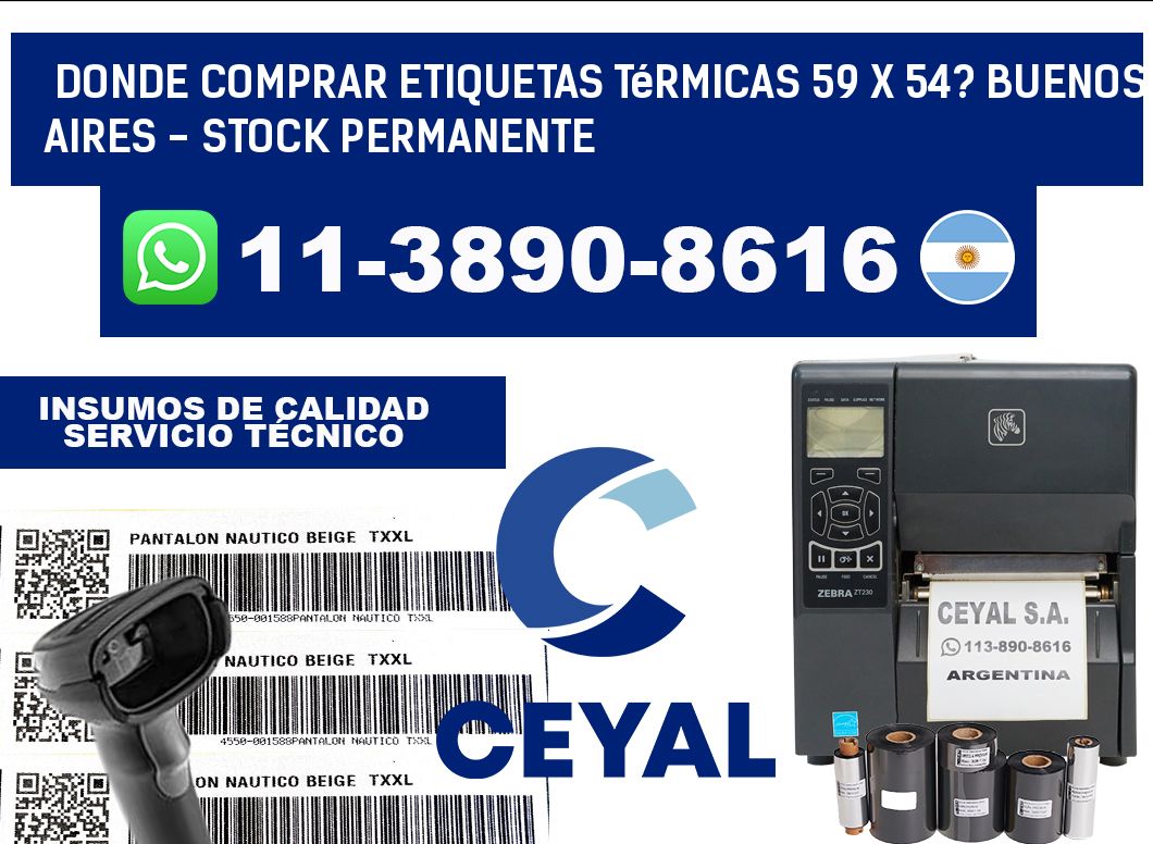 Donde Comprar etiquetas térmicas 59 x 54? Buenos Aires - Stock permanente