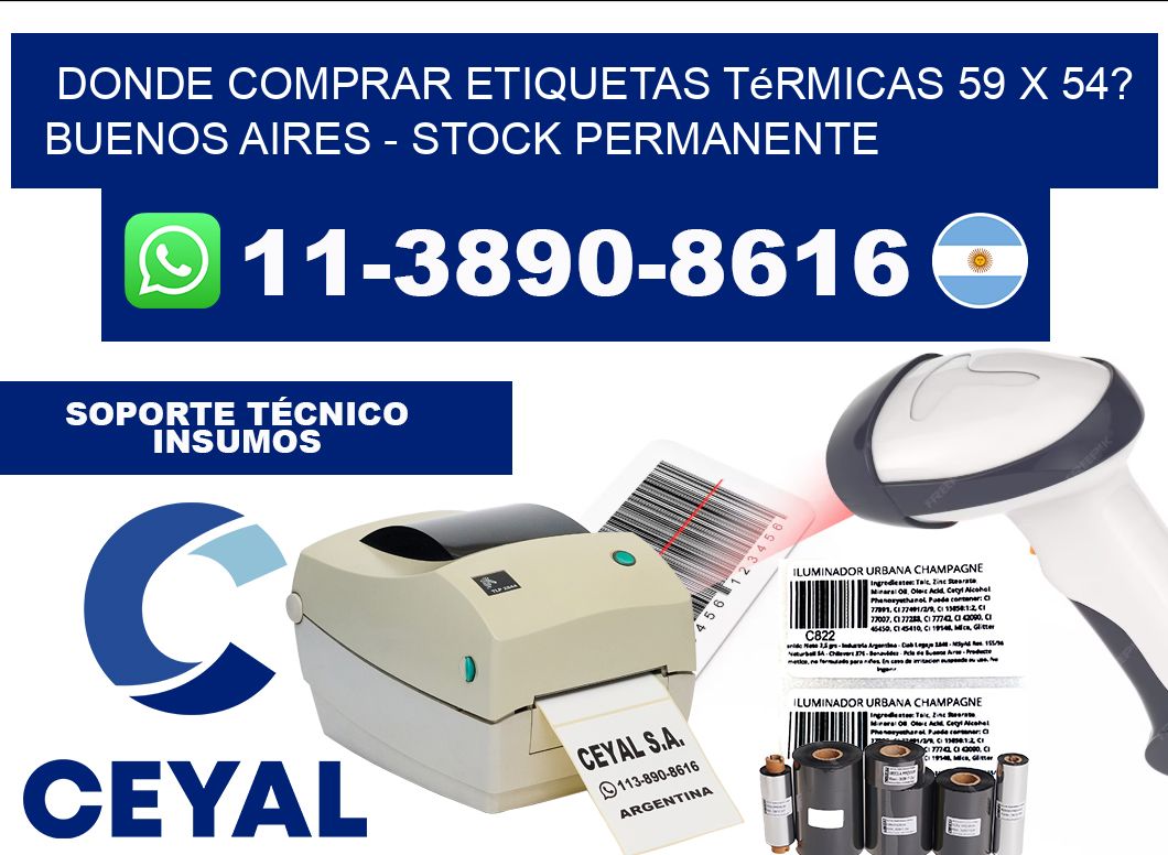 Donde Comprar etiquetas térmicas 59 x 54? Buenos Aires - Stock permanente