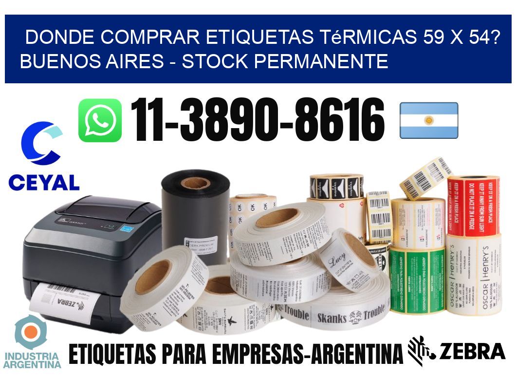 Donde Comprar etiquetas térmicas 59 x 54? Buenos Aires - Stock permanente