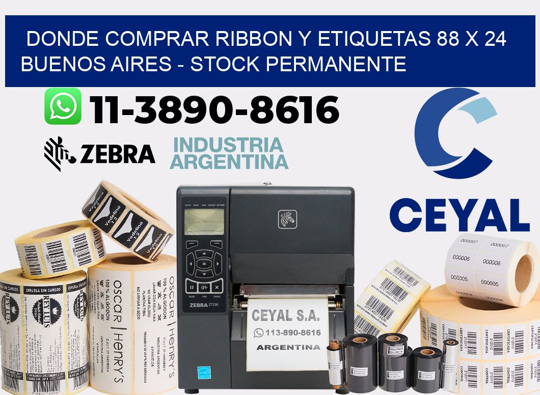 Donde Comprar ribbon y etiquetas 88 x 24 Buenos Aires - Stock permanente