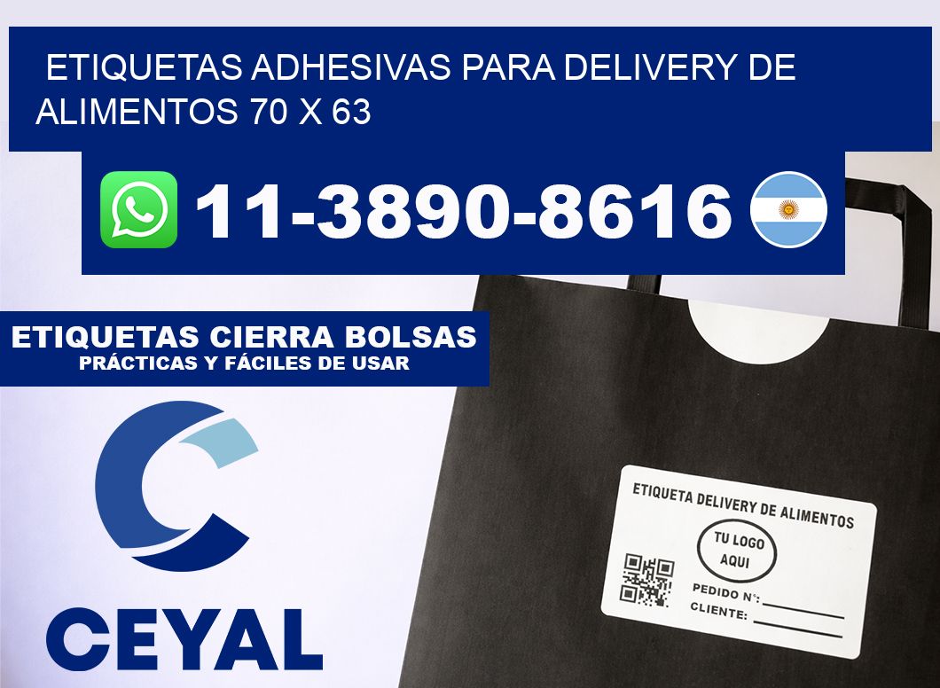 ETIQUETAS ADHESIVAS PARA DELIVERY DE ALIMENTOS 70 x 63