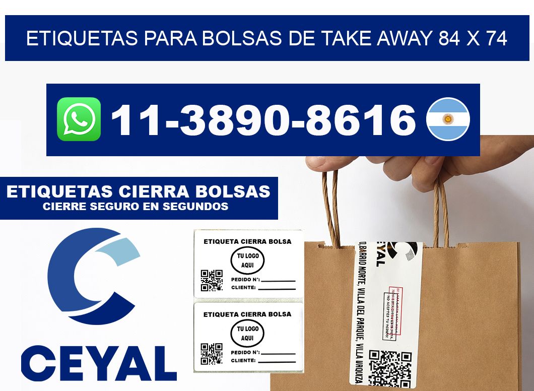 ETIQUETAS PARA BOLSAS DE TAKE AWAY 84 x 74