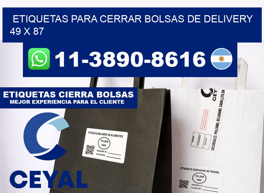 ETIQUETAS PARA CERRAR BOLSAS DE DELIVERY  49 x 87