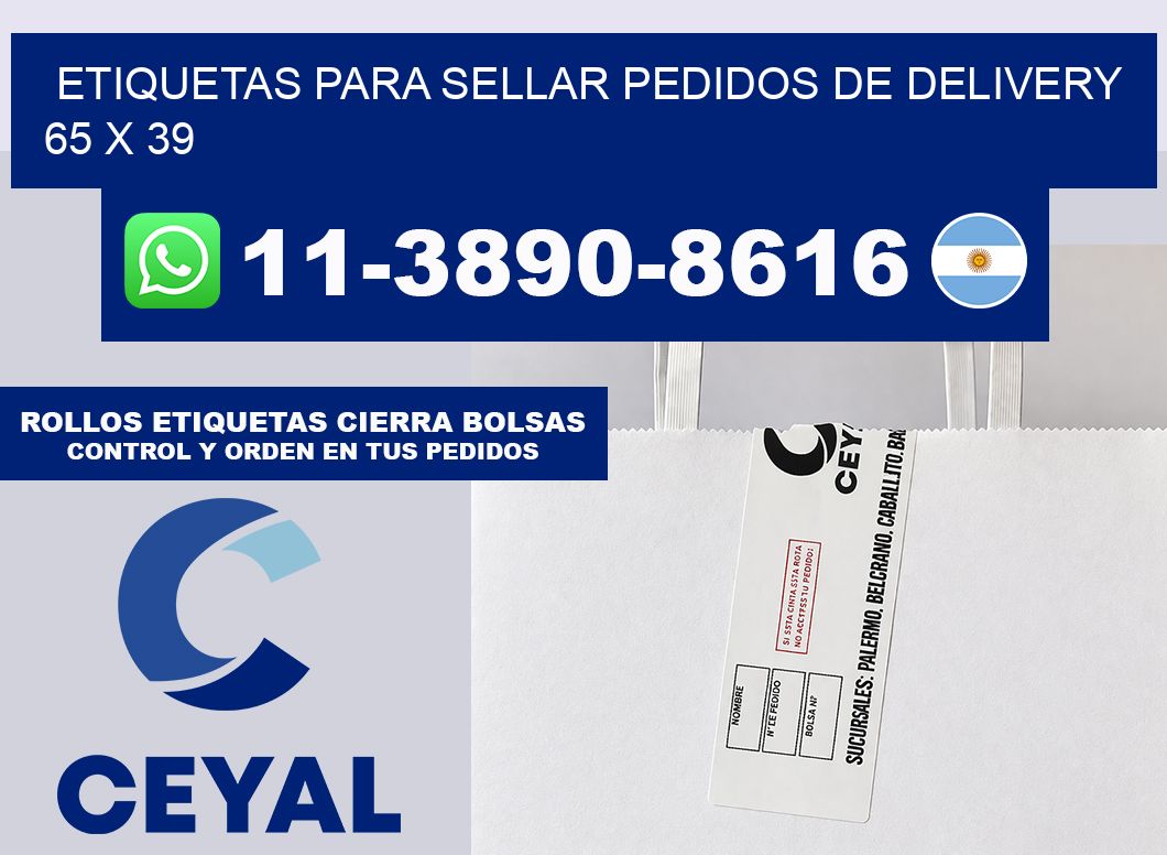 ETIQUETAS PARA SELLAR PEDIDOS DE DELIVERY 65 x 39