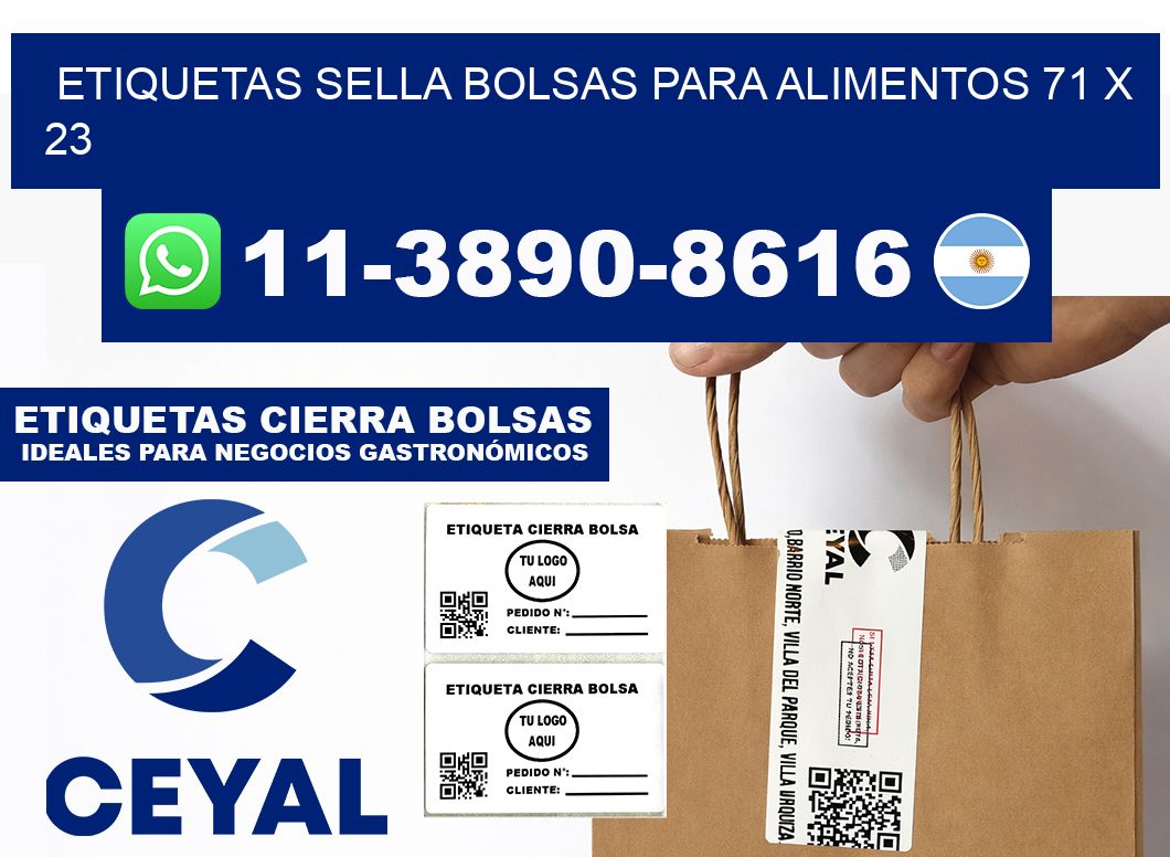 ETIQUETAS SELLA BOLSAS PARA ALIMENTOS 71 x 23