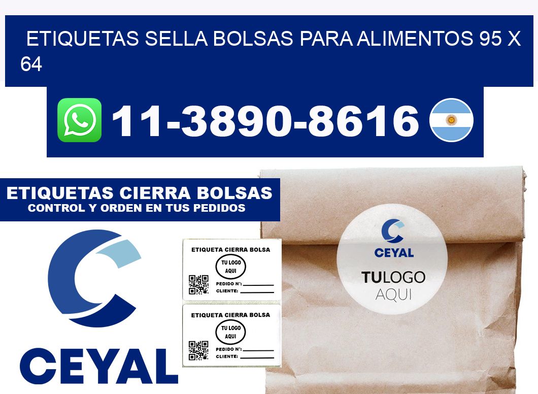ETIQUETAS SELLA BOLSAS PARA ALIMENTOS 95 x 64