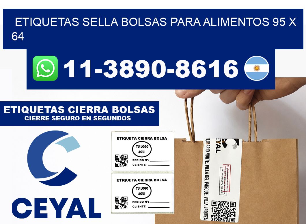 ETIQUETAS SELLA BOLSAS PARA ALIMENTOS 95 x 64
