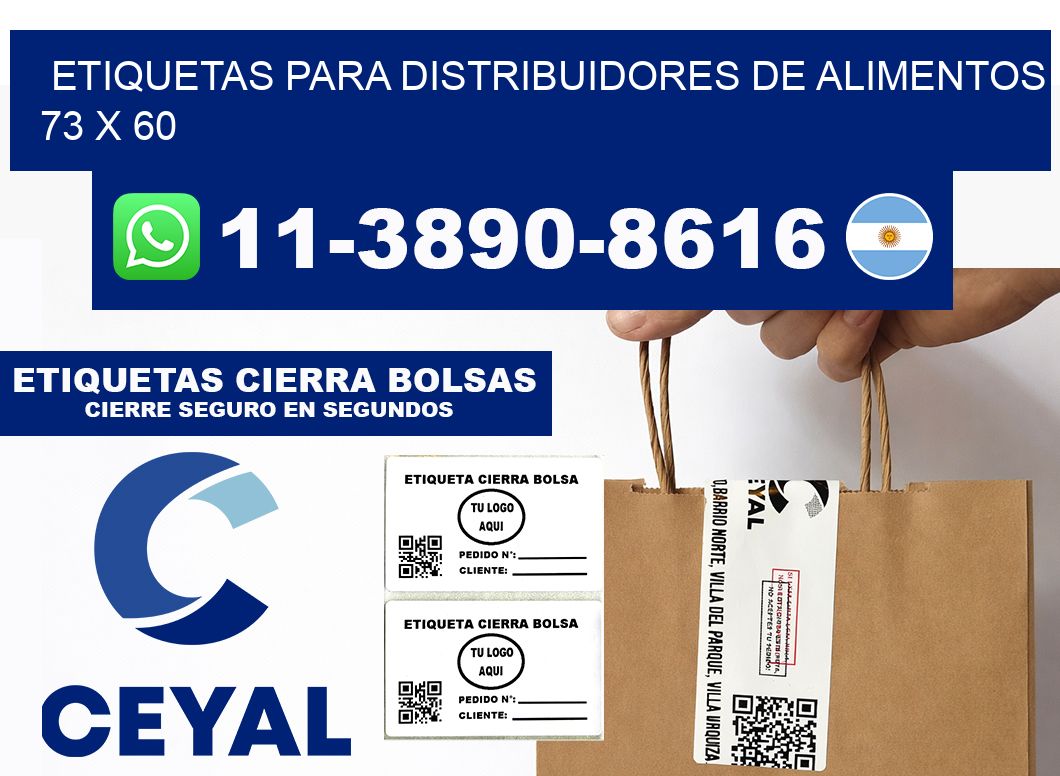 Etiquetas para distribuidores de alimentos 73 x 60