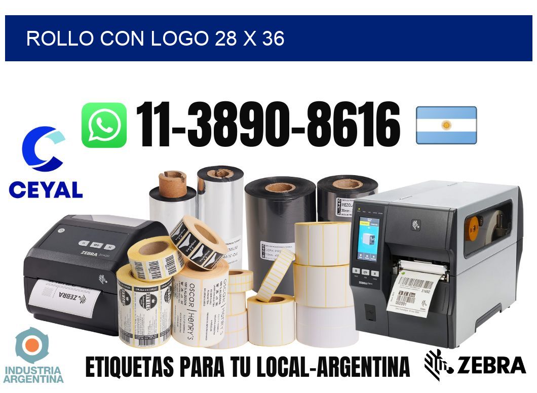 Rollo con logo 28 x 36
