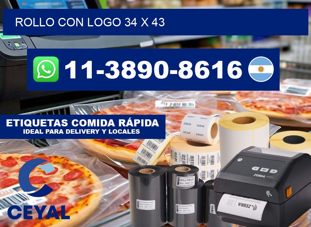 Rollo con logo 34 x 43