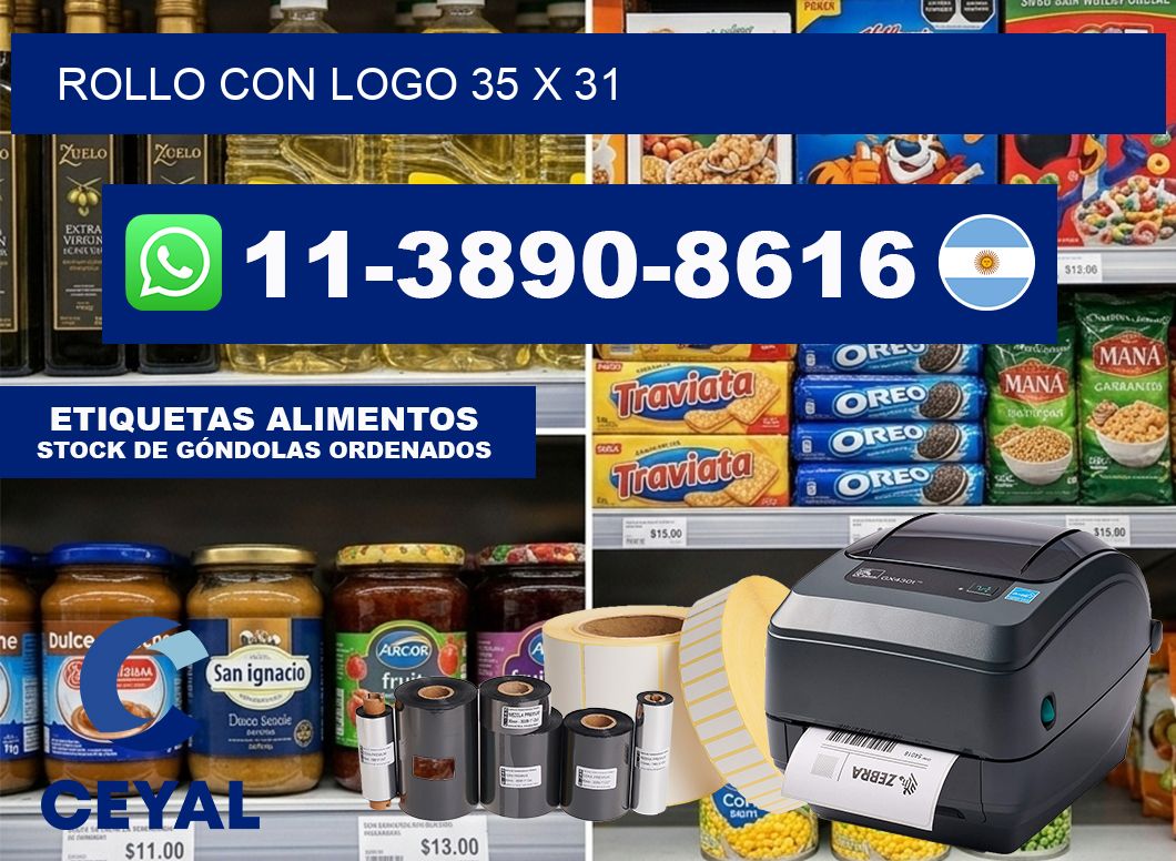 Rollo con logo 35 x 31