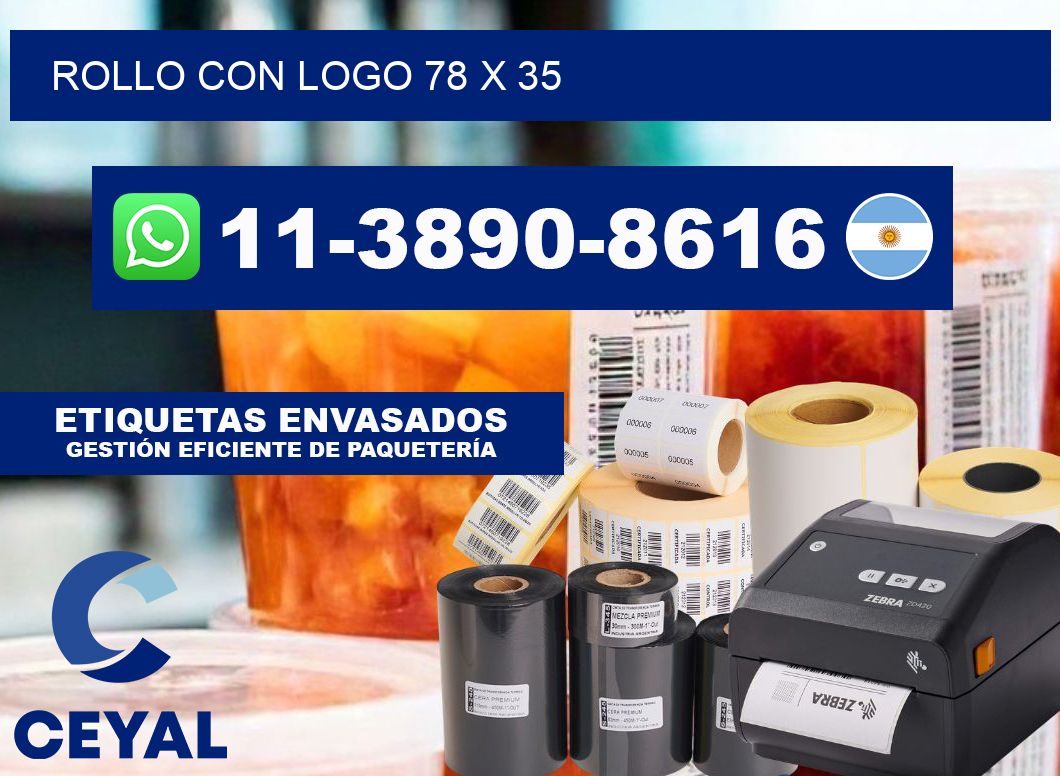 Rollo con logo 78 x 35