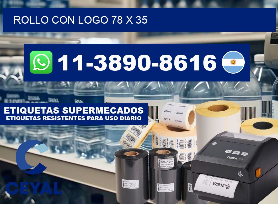 Rollo con logo 78 x 35