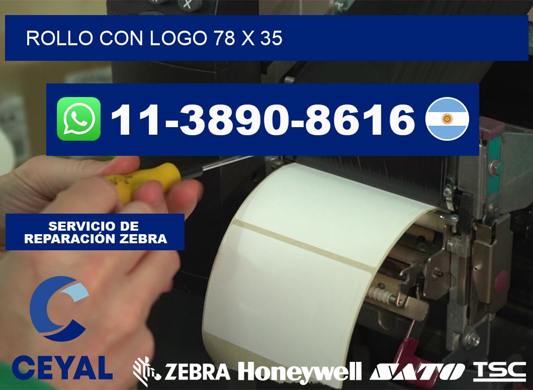 Rollo con logo 78 x 35